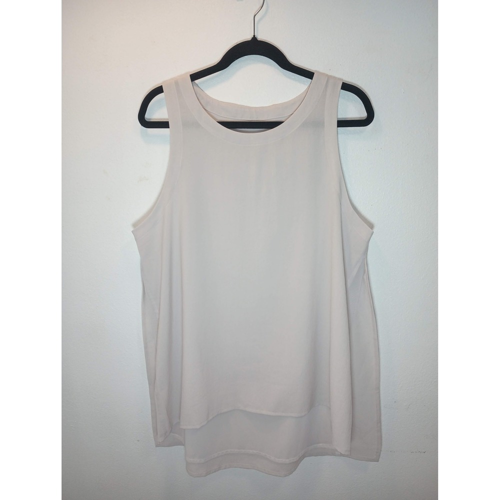 Lululemon Womens Sleeveless High Low Tank Top Greige Cream Activewear Flowy 10